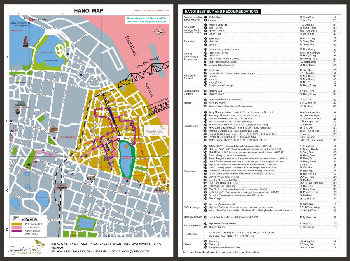 hanoi old quarter ekskursija žemėlapyje