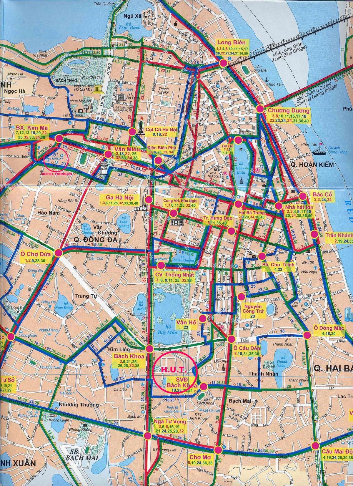 Žemėlapis hanojus miesto autobusų