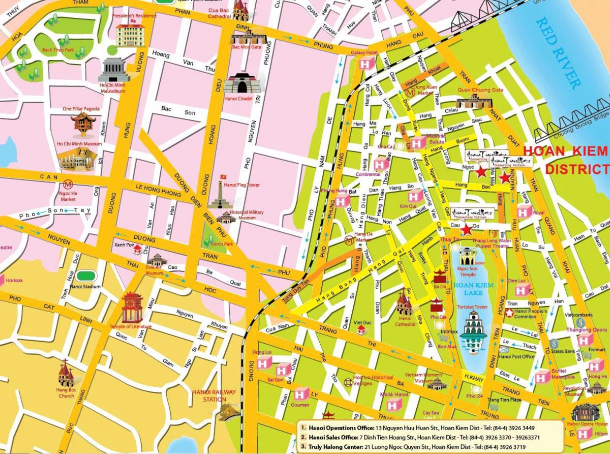 hanoi old quarter turizmo žemėlapyje