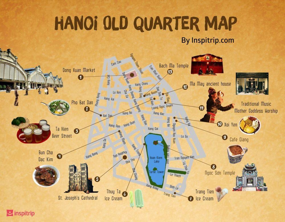 žemėlapis hanoi old quarter