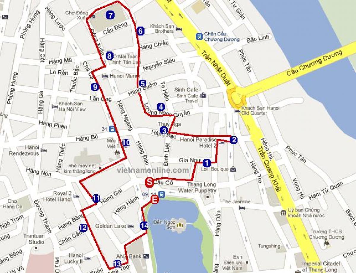 hanojaus senamiesčio žemėlapis